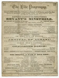 Elitprogrammet för Bryants Opera House, publicerat av Morris Coster av American School