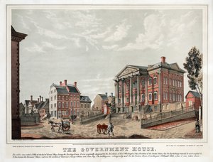 Regeringens hus, pub. 1847 (färglitografi) av American School