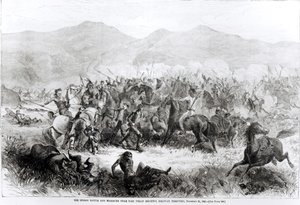 Indiska slaget och massakern nära Fort Philip Kearney, Dakotah-territoriet, 21 december 1866 av American School