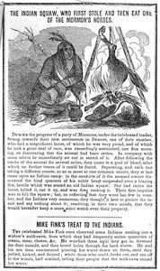 Indian Squaw, som först stal och sedan åt en av mormonernas hästar, från Crocketts Almanac, 1852 av American School