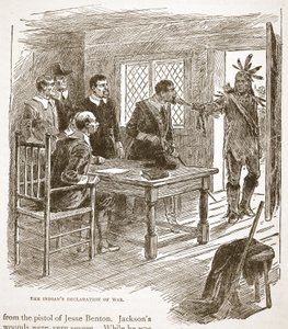 Indianernas krigsförklaring, från en bokpub. 1896 av American School