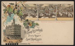 The Louvre Restaurant and Family Resort, San Francisco (färgad gravyr) av American School