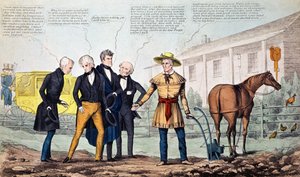 The North Bend Farmer and His Visitors, karikatyr publicerad av H.R. Robinson, ca 1840-42 av American School