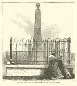 Det gamla monumentet, som markerar platsen för kapitulationen, juli 1863 av American School