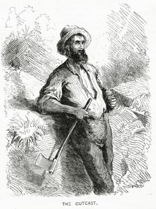 The Outcast, illustration till en långfilm, A Community of Outcasts, från Appletons Journal, 23 mars 1872 av American School