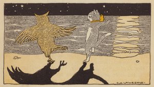 Ugglan och Pussycat (färg litho) av American School