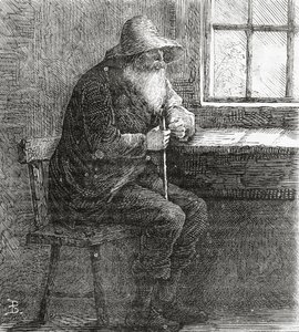 The Patriarch, illustration till en långfilm, A Community of Outcasts, från Appletons Journal, 23 mars 1872 av American School