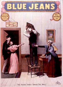 "The Picture Turned Towards The Wall", affisch för "Blue Jeans", skriven av Joseph Arthur (färglitografi) av American School
