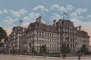 The State, War and Navy Building, Washington DC (färglitografi) av American School