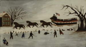 Suffragetterna tar en slädtur, 1870-90 av American School