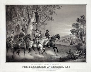 General Lees kapitulation, publ. 1866 (litografi) av American School
