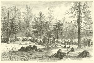 The Wilderness, scen för Wadsworths död, maj 1864 av American School