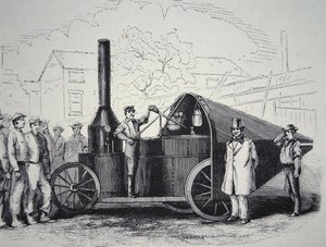 Winans Steam Gun, fångad från konfederationen under det amerikanska inbördeskriget, maj 1861 (litho) av American School
