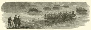 Framryckningen av Sedgwicks kår som korsar Rappahannock, april 1863 av American School