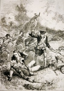 Major John Pitcairns död från de brittiska marinsoldaterna i slaget vid Bunker Hill av American School