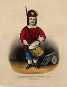 Den lilla trummispojken: rub-a-dub-dub, pub. av Currier & Ives, ca 1860 av American School