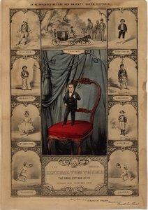 Den ursprungliga General Tom Thumb: the smallest man alive, pub. av Currier & Ives, 1860 av American School