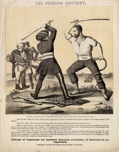 Den pågående tävlingen, publicerad av Oliver Evans Woods: Herline & Hensel Lith., Philadelphia, 1863