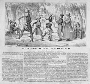 De statliga officerarnas politiska övning, publicerad av John Childs, New York, ca 1838 av American School