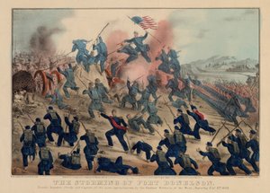 Stormen av Fort Donelson, pub. av Currier & Ives, 1862 av American School