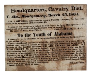 Till ungdomen i Alabama: Vi kallar till vapen! (rekrytering bredsida), 25 mars 1864 av American School
