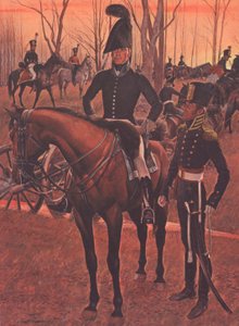 US Horse Artillery, ca 1812 (färg litho) av American School