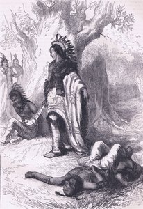 Uncas and Miantonomoh (1643), illustration från Cassell