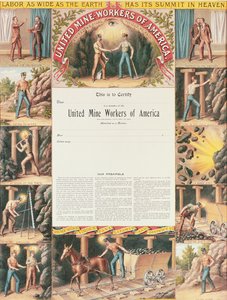 United Mine Workers Certificate, 1890 av American School