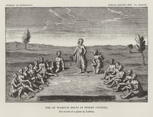 Användning av Wampum-bälten i Indian Council av American School