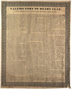 Valedictory of Henry Clay, i senaten i USA, 31 mars 1842 av American School