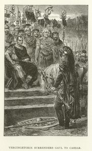 Vercingetorix överlämnar Gallien till Caesar av American School
