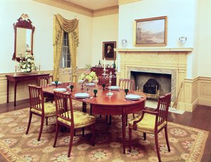 White Hall Dining Room, nära Charleston South Carolina, 1818 av American School