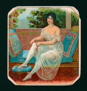 Kvinna som klär sig (chromolitho) av American School