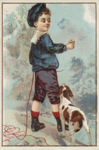 Ung pojke med hund av American School