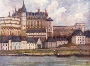 Amboise från Loire (färglitografi)