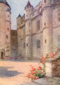 Chateau Royal, Loches (färglitografi) av Amy B. Atkinson