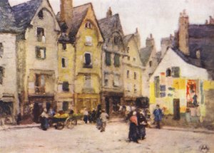 Place Plumereau, Tours (färglitografi)