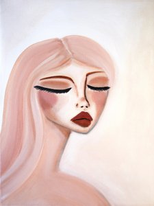 Lugnt rosa porträtt av Amy Straley