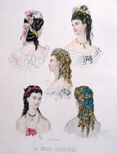Frisyrer med band, illustration från 