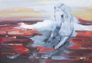 White Horse Red Energy av Anastasiia Grygorieva