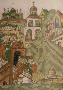 Folkförsamlingens klocka kommer inte att ringa i Novgorod igen Från den upplysta sammanställda Chr av Ancient Russian Art