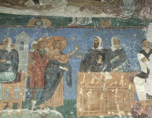 Kristus före Annas och Kaifas, 1100-talet