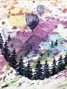 Färgglada bergsballonger