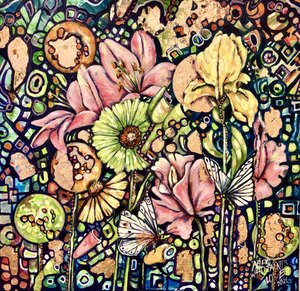 Gyllene trädgårdsblomning av Anda Bieza