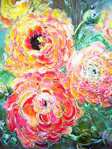 Färgsprakande blommor av Anda Bieza