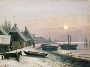 Fiskebåtar i vintersolljus
