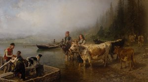 Färjeplats vid sjön