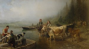 Färjeplats, vid sjön