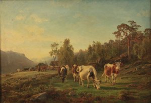 Landskap med kyr av Anders Askevold