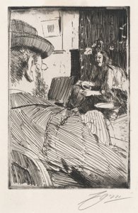 Albert Besnard och hans modell, 1896. av Anders Leonard Zorn